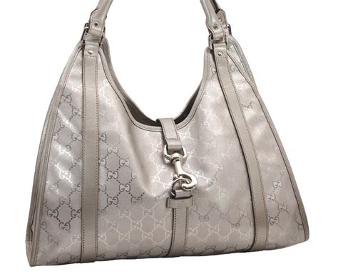 gucci 203494|Gucci Gg Silver PVC Bag Authentic GG 203494 002053 .